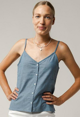 Top "Mohini" - blue chambray