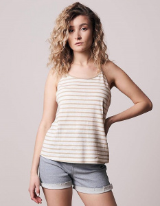 Bleed Linen Top "Striped" - sand