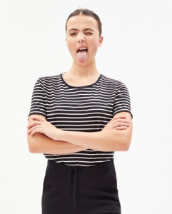 Shirt "Minaa Stripes" - black/off white