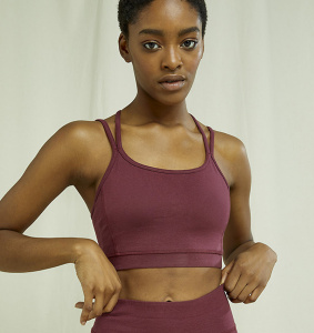 Yoga Y-Back Crop Top - burgundy