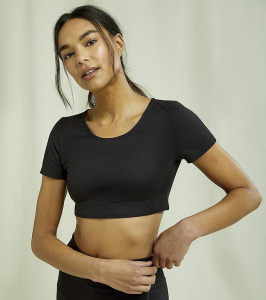 Yoga Scoop Crop Top - black