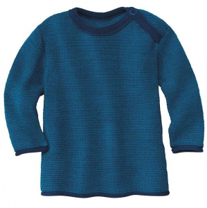 Melange-Pullover (Wolle) - marine/blau