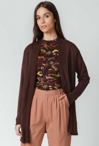 Knit Cardigan "Ara" - dark brown