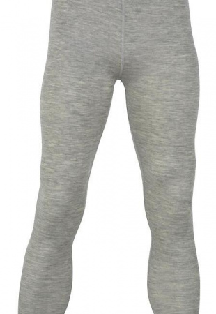 Herren-Unterhose, lang, Wolle/Seide - hellgrau meliert