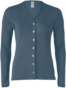 Damen Cardigan, Wolle/Seide - atlantik