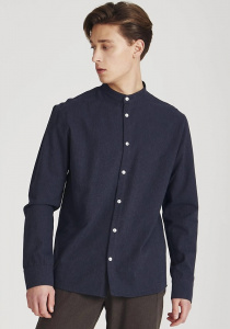 Givn Stand Up Collar Shirt "Wes" - midnight blue