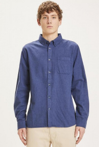 Melange Flannel Shirt - estate blue