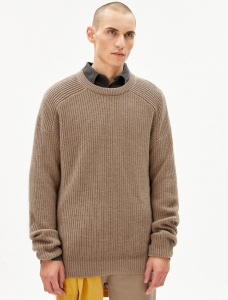 Knit Jumper "Aarvis" (wool) - frosted mud