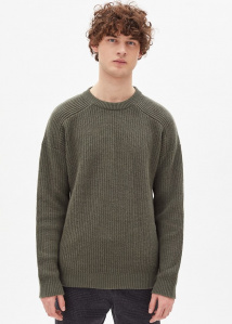 Knit Jumper "Aarvis" (wool) - icy moss