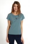Frauen T-Shirt "Alocasia Owl" - lake green