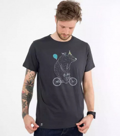 Zerum Herren T-Shirt "Bär Am Rad" - arsenic