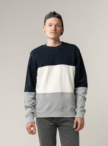 Sweatshirt "Manoj" - navy/cream/grau