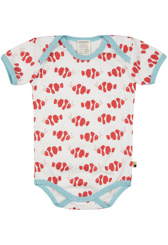 Kurzarm-Body mit Druck - chili