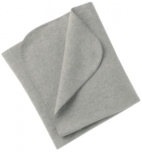 Baby-Decke aus Wollfleece, mit Muschelkante - hellgrau meliert