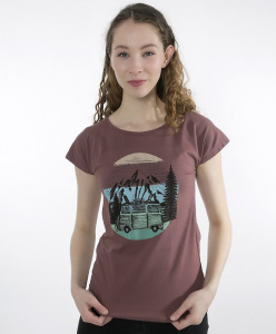 Zerum Womens T-Shirt "Bus" - mauve
