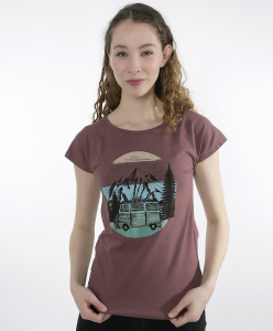 Zerum Damen T-Shirt "Bus" - mauve