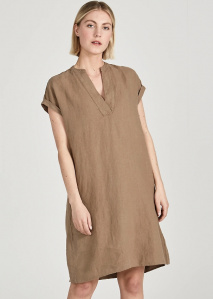 Givn Leinen-Kleid "Bianca" - muddy brown