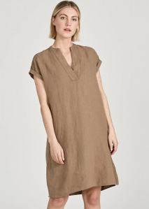 Givn Linen Dress "Bianca" - muddy brown