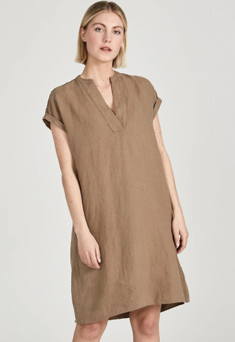 Givn Leinen-Kleid "Bianca" - muddy brown