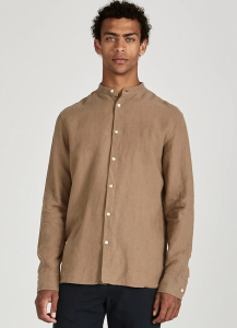 Givn Leinen Shirt "Wes" - muddy brown