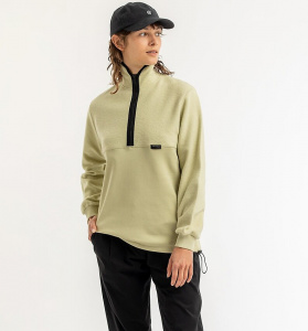 Rotholz "Divided Half Zip Sweathirt" - olive