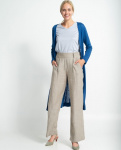 Leinen-Fischgrat-Hose - greige