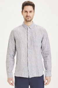 Linen Shirt "LARCH" - total eclipse