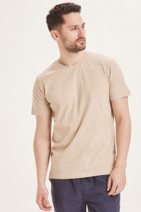 Basic Regular Fit O-Neck T-Shirt - safari melange