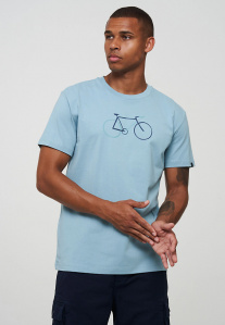 T-Shirt "Agave Bike" - mineral blue
