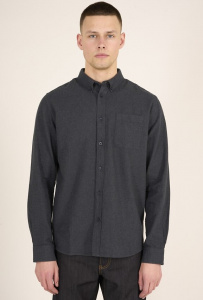 Melange Flannel Shirt - dunkelblau