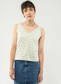 Top "Pina" - pastel green thin stripes