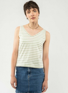 Top "Pina" - pastel green thin stripes