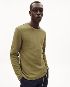 Longsleeve "Johaan Waffle" - oliva