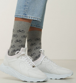 Socks "Almond" "Bikes" - grey mélange