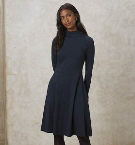 Rollkragenkleid "Sophie" - schwarz
