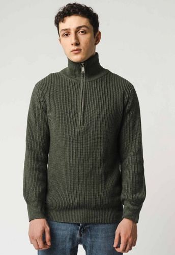 Rippstrick Troyer "Udai" - grün meliert