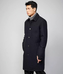 Mantel "Straiton" (Wolle) - carbon