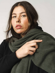 Rib Knit Scarf "Nagna" - green melange