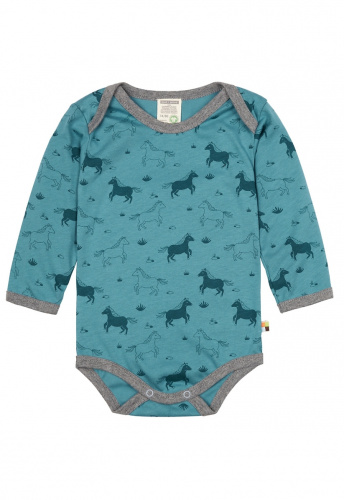 Langarm-Body mit Druck - topaz