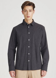 Givn Flanell-Hemd "Kent" - dark grey