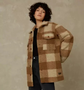 K.O.I. Shirt Jacket "Ariko" (wool) - caramel check