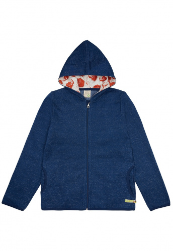 Melange Sweat-Jacke - dunkelblau