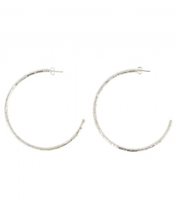 Beaten Earrings Large - silber