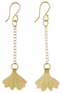 Gingko Leaf Earrings - messing