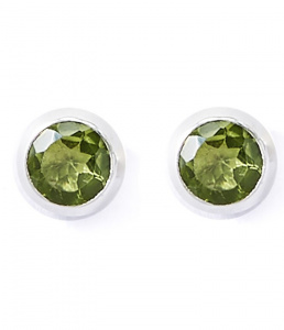 Peridot Stud Earrings - green