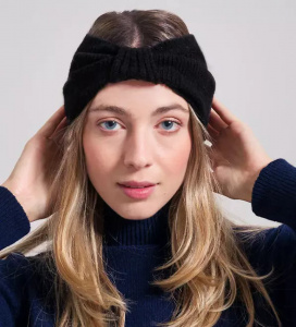 Cashmere Headband "Amelia" - black ardesia