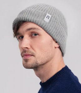 Cashmere Beanie "Marcello" - grigio calce