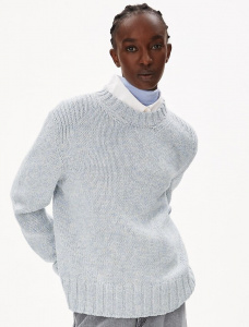 Strick-Pullover "Amaliaa Leopard" (Wolle) - seafoam/oatmilk