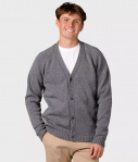 Strick-Cardigan (Wolle) "Leo" - hellgrau