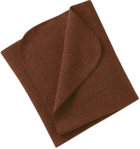 Baby-Decke aus Wollfleece, mit Muschelkante - zimt meliert